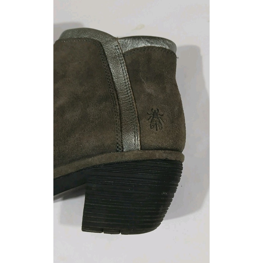 Fly London Wynn Block Heel Ankle Boots Booties Size 38 7.5 8 Brown Suede Zip - Picture 4 of 10